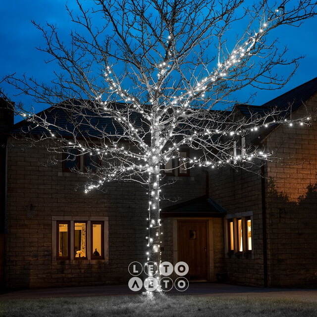 Клип Лайт - Спайдер Quality Light 60 м, 600 холодных белых LED ламп, прозрачный ПВХ, IP44 BEAUTY LED