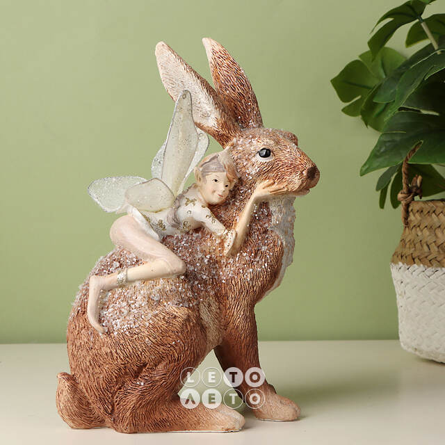 Декоративная фигура Лесная фея и Заяц - Волшебный лес Бенуа, 22 см Goodwill