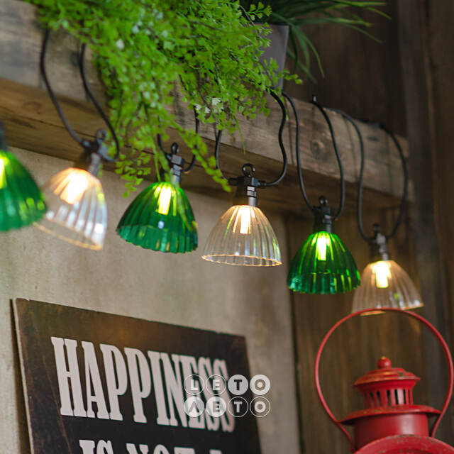 Гирлянда из лампочек Flower Party Lights 5 м, 10 ламп, теплые белые LED, черный ПВХ, соединяемая, IP44 Winter Deco