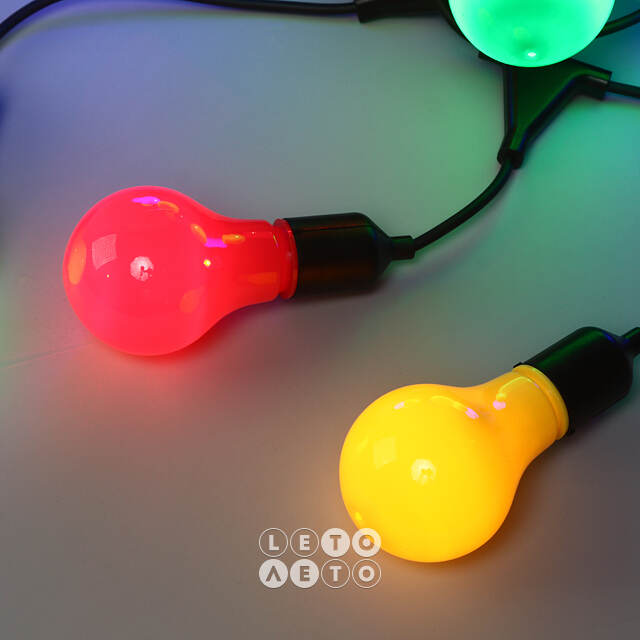 Гирлянда-бахрома из лампочек Big Party Lights 10 м, 20 ламп, разноцветные LED, черный ПВХ, соединяемая, IP44 Winter Deco