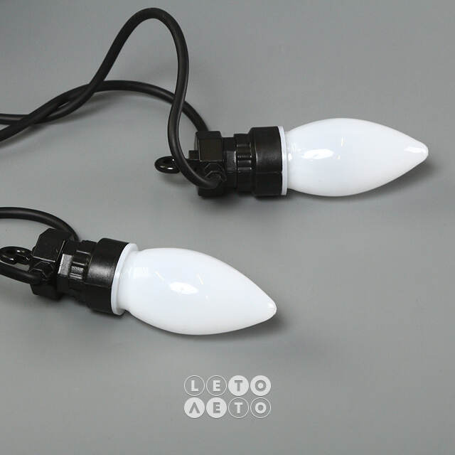 Гирлянда из лампочек Festival Party Lights 10 м, 20 ламп, теплые белые LED, черный ПВХ, соединяемая, IP44 Winter Deco