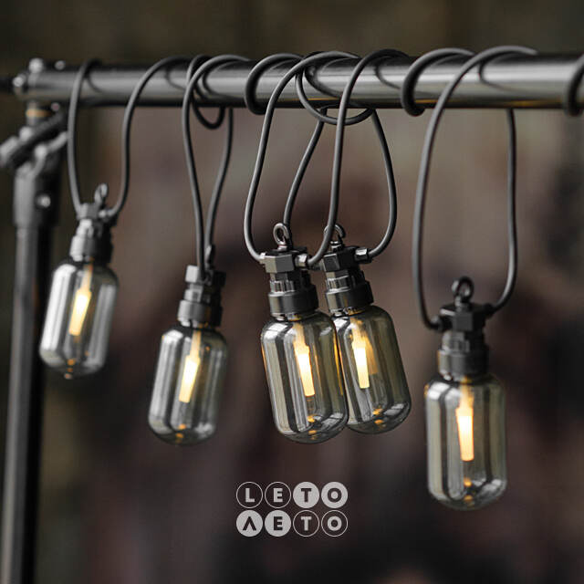Гирлянда из лампочек Smoky Party Lights 10 м, 20 ламп, теплые белые LED, черный ПВХ, соединяемая, IP44 Winter Deco