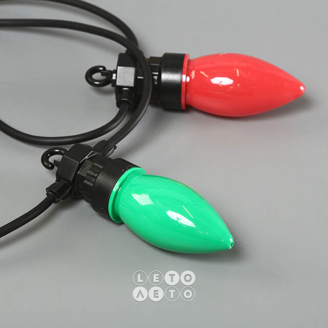 Гирлянда из лампочек Festival Party Lights 10 м, 20 ламп, разноцветные LED, черный ПВХ, соединяемая, контроллер, IP44 Winter Deco