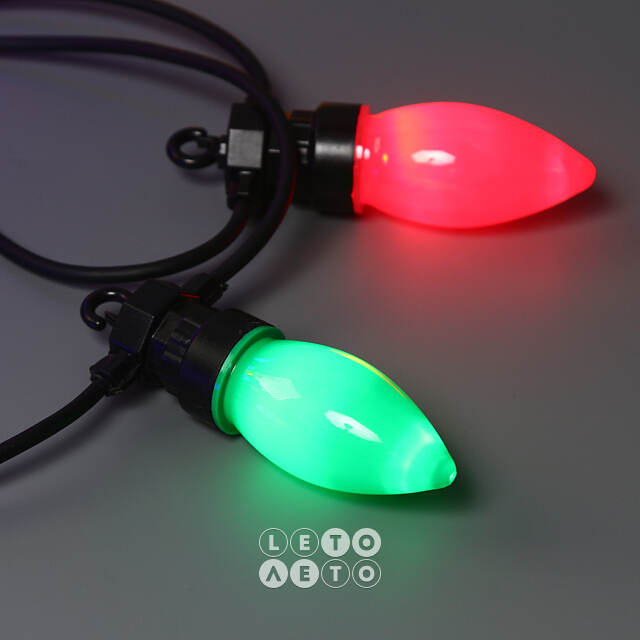 Гирлянда из лампочек Festival Party Lights 10 м, 20 ламп, разноцветные LED, черный ПВХ, соединяемая, контроллер, IP44 Winter Deco