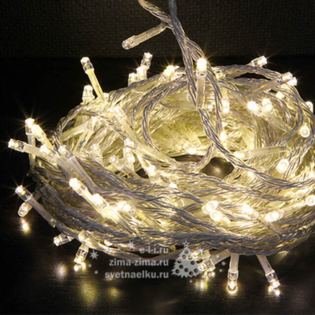 Светодиодная гирлянда 24V Premium Led 200 теплых белых LED ламп 20 м, прозрачный СИЛИКОН, соединяемая, контроллер, IP54 BEAUTY LED