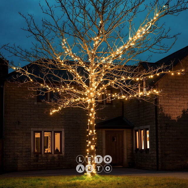 Клип Лайт - Спайдер Quality Light 100 м, 1000 экстра теплых белых LED ламп, прозрачный ПВХ, IP44 BEAUTY LED