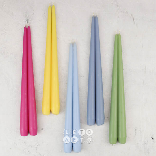 Высокие свечи 30 см Андреа Velvet желтые, 5 шт Candleslight
