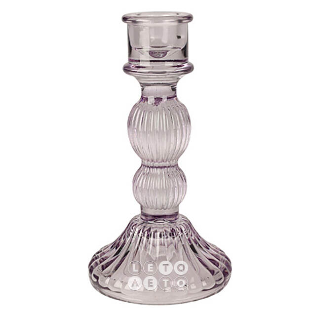 Стеклянный подсвечник Summer Mood 16*8 см фиолетовый Koopman