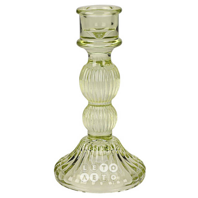 Стеклянный подсвечник Summer Mood 16*8 см зеленый Koopman