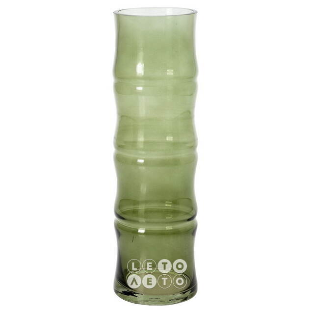 Стеклянная ваза Bambu 32*10 см оливковая Koopman
