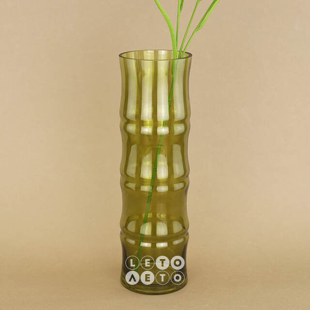 Стеклянная ваза Bambu 32*10 см оливковая Koopman