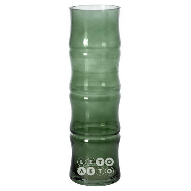Стеклянная ваза Bambu 32*10 см изумрудная Koopman