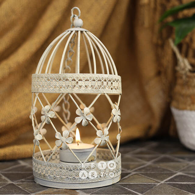 Подсвечник Птичья Клетка, 18 см, белый Koopman
