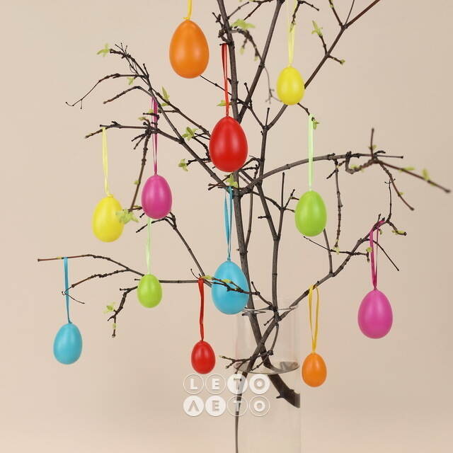 Пасхальные украшения Яйца Easter Carnaval 4-6 см, 12 шт, подвеска Kaemingk