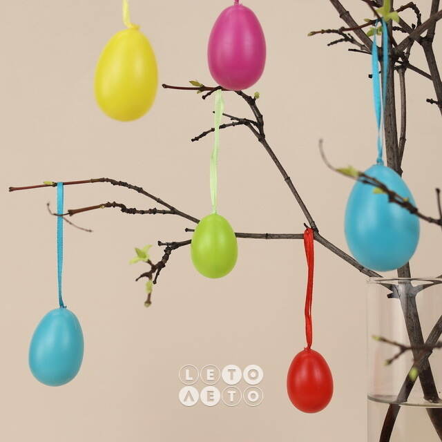 Пасхальные украшения Яйца Easter Carnaval 4-6 см, 12 шт, подвеска Kaemingk