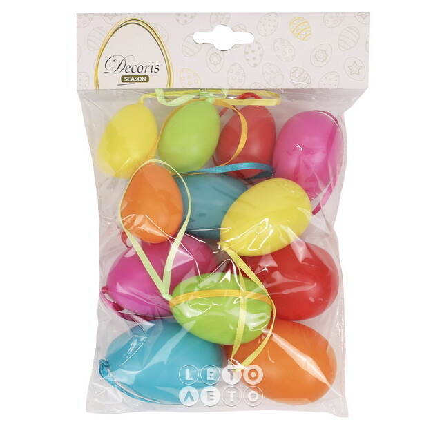 Пасхальные украшения Яйца Easter Carnaval 4-6 см, 12 шт, подвеска Kaemingk