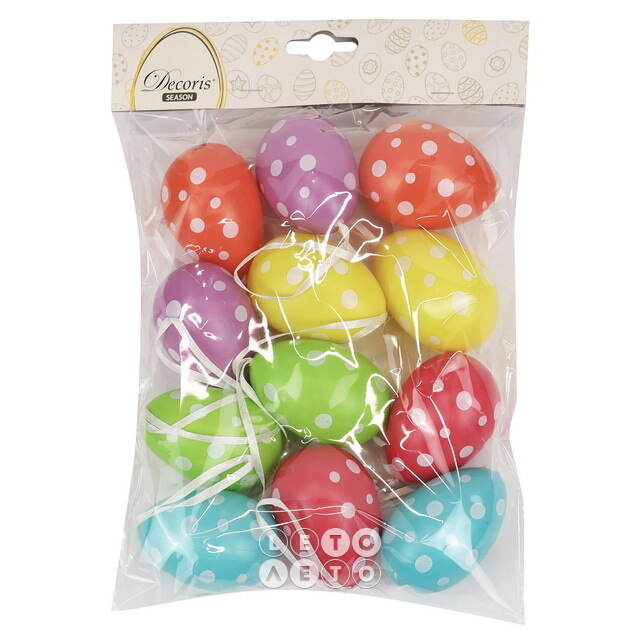 Пасхальные украшения Яйца Easter Сonfetti 6 см, 12 шт, подвеска Kaemingk
