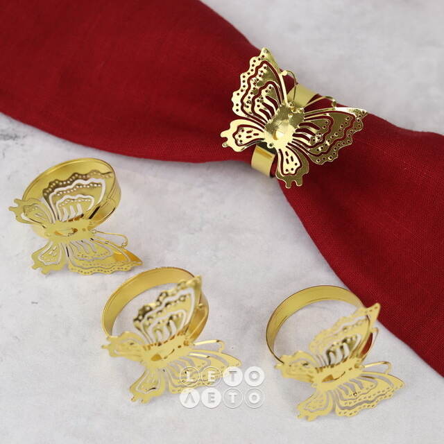 Кольца для салфеток Бабочки Бонита, 4 шт, золотые Koopman