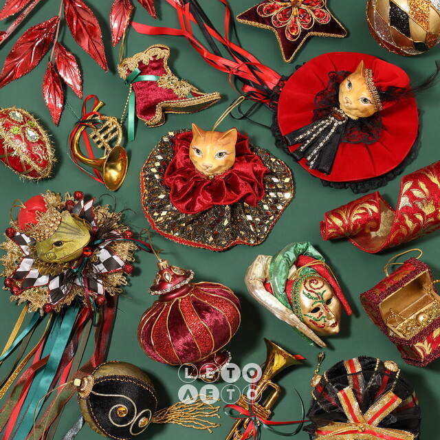 Декоративная лента Opera 457*10 см красная Winter Deco