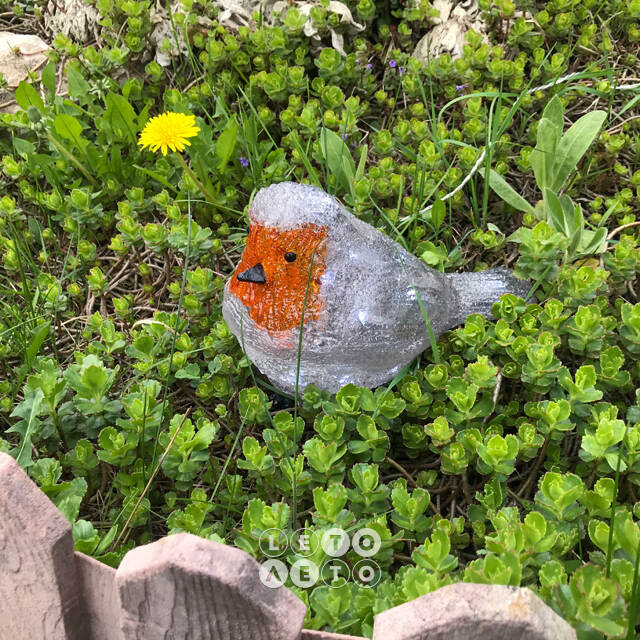 Светящаяся фигура для дачи Птичка Малиновка 21 см на батарейках, уличная, IP44 Kaemingk