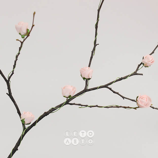 Искусственные розы для декора Lallita 10 см, 12 шт, нежно-розовые Ideas4Seasons