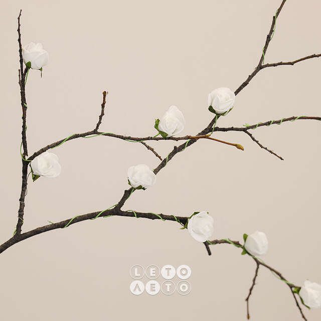 Искусственные розы для декора Lallita 10 см, 12 шт, белые Ideas4Seasons