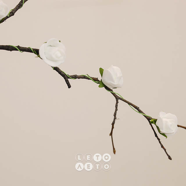 Искусственные розы для декора Lallita 10 см, 12 шт, белые Ideas4Seasons