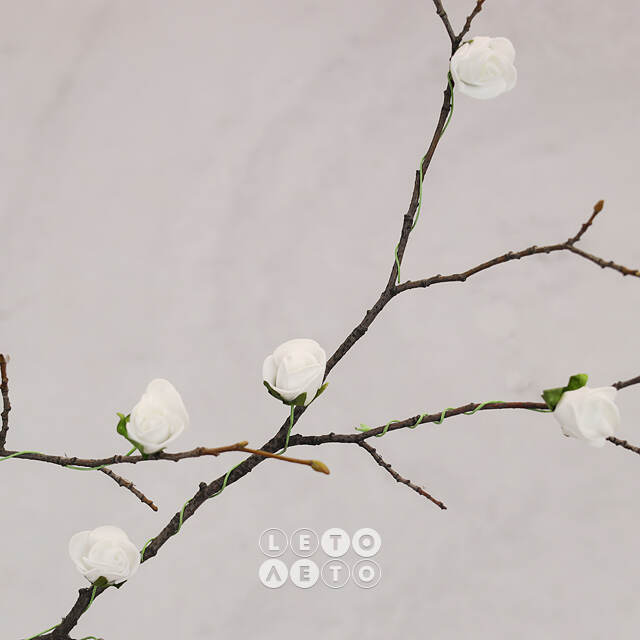 Искусственные розы для декора Lallita 10 см, 12 шт, белые Ideas4Seasons