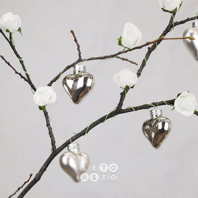 Искусственные розы для декора Lallita 10 см, 12 шт, белые Ideas4Seasons