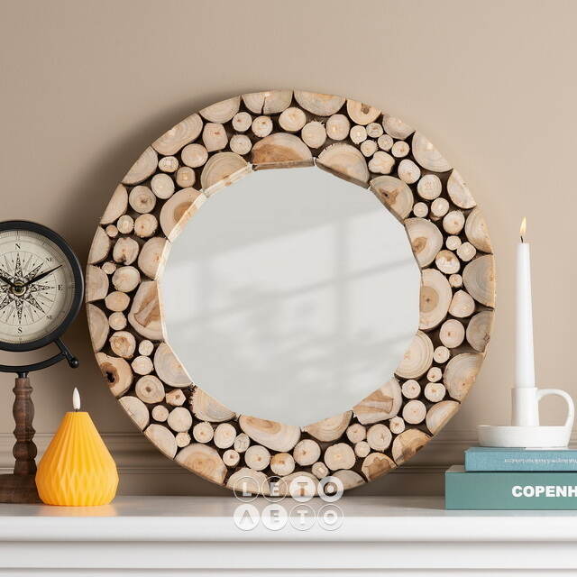 Настенное зеркало Bastoncini di Legno 50 см, круглое Koopman