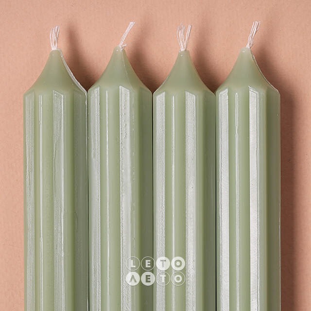 Высокие свечи 30 см Астерия оливковые, 4 шт Candleslight