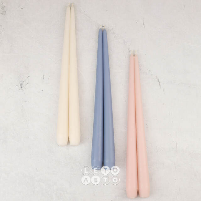 Высокие свечи 40 см Андреа Velvet кремовые, 10 шт Candleslight