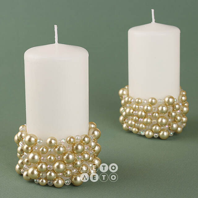 Украшение для свечи Joyeria de Perlas 7 см, кремовый Swerox