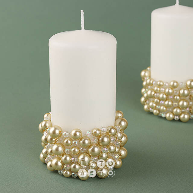 Украшение для свечи Joyeria de Perlas 7 см, кремовый Swerox