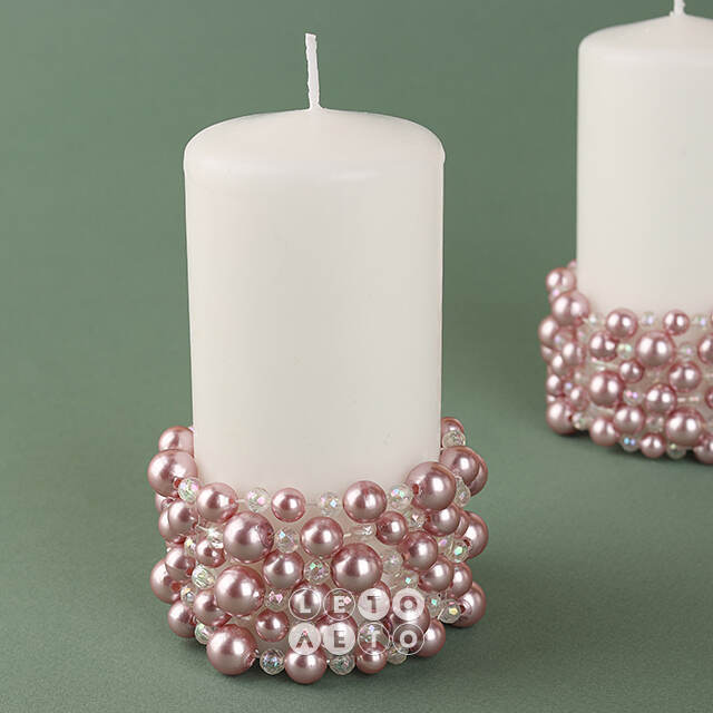 Украшение для свечи Joyeria de Perlas 7 см, розовый Swerox