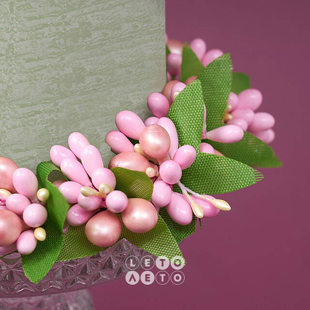 Венок для свечи Spring Berry 11 см, розовый Swerox
