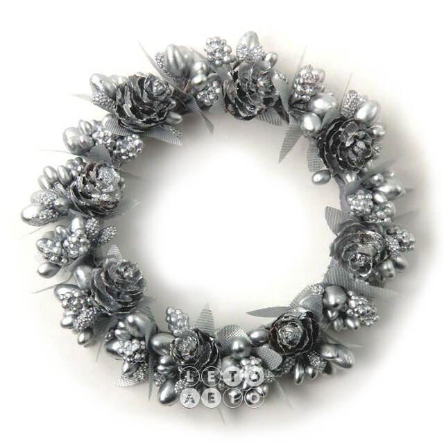 Венок для свечи Silver Pinecone 10 см Swerox