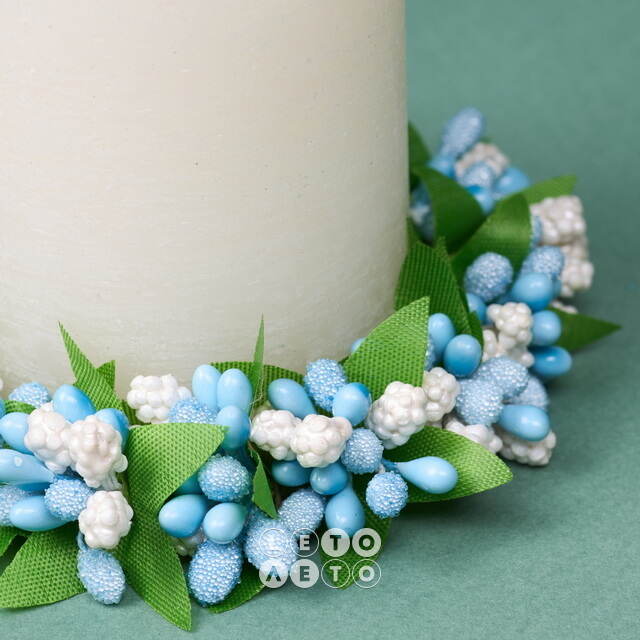 Венок для свечи Summer Berry 11 см, голубой Swerox