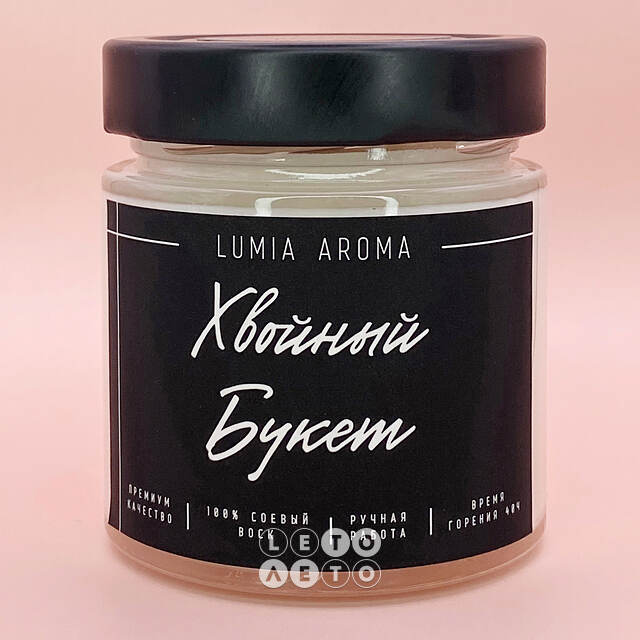 Ароматическая соевая свеча Хвойный Букет, 40 часов горения Lumia Aroma