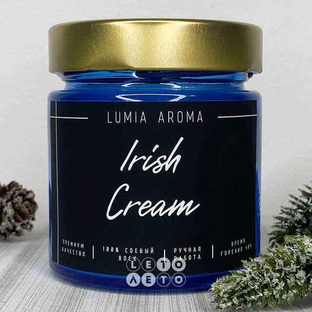 Ароматическая соевая свеча Irish Cream 200 мл, 40 часов горения Lumia Aroma