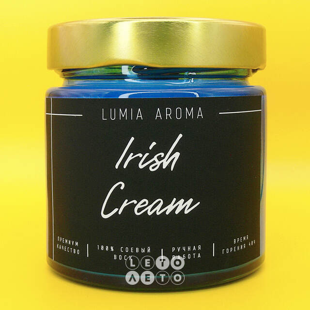 Ароматическая соевая свеча Irish Cream 200 мл, 40 часов горения Lumia Aroma