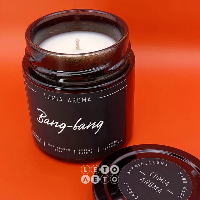 Ароматическая соевая свеча Bang-Bang 200 мл, 40 часов горения Lumia Aroma