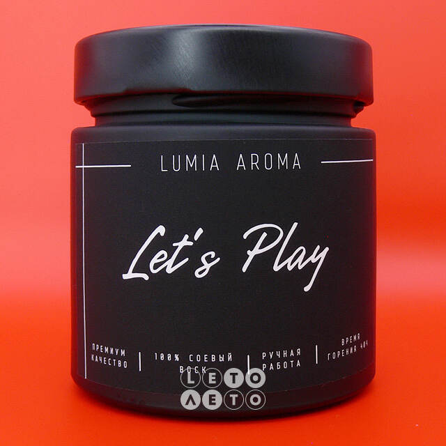 Ароматическая соевая свеча Let's Play 200 мл, 40 часов горения Lumia Aroma