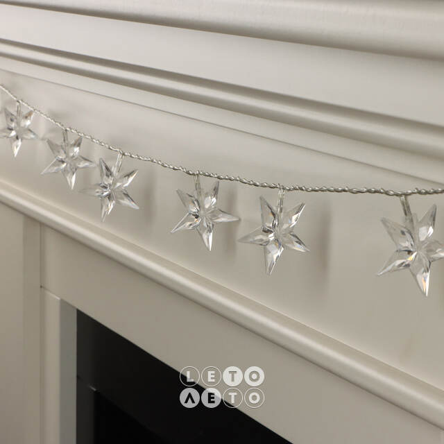 Светодиодная гирлянда Звездочки 20 красных LED ламп 4.5 м, прозрачный ПВХ, IP20 Snowhouse