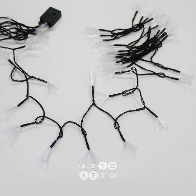 Светодиодная гирлянда Кисточки 48 холодных белых LED ламп 6.5 м, черный ПВХ Snowhouse