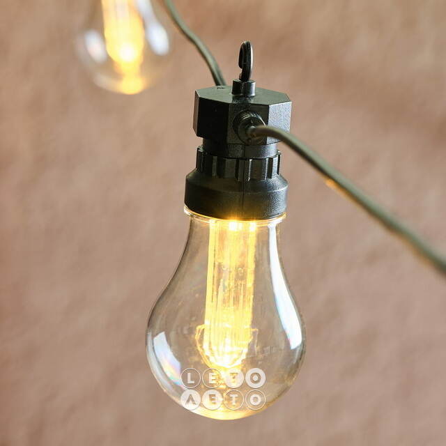 Гирлянда из лампочек Кальоре 4.5 м, 10 ламп, теплые белые LED, черный ПВХ, IP44 Koopman (Купман)