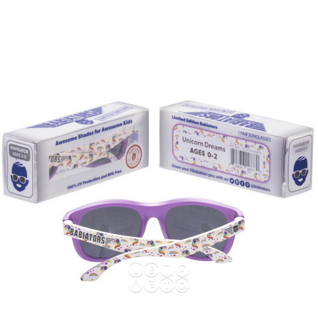 Детские солнцезащитные очки Babiators Printed Navigator Сны с единорогом, 0-2 лет Babiators