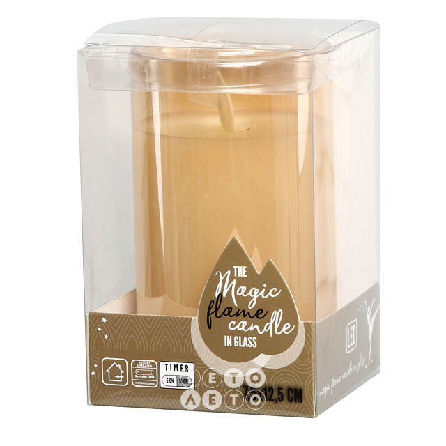 Светодиодная свеча в колбе Mosala - Gold 12 см, на батарейках Peha