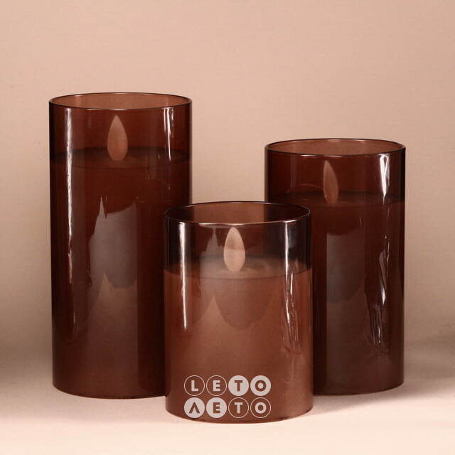 Светодиодная свеча в колбе Mosala - Amber 12 см, на батарейках Peha