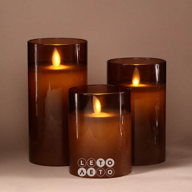 Светодиодная свеча в колбе Mosala - Amber 12 см, на батарейках Peha